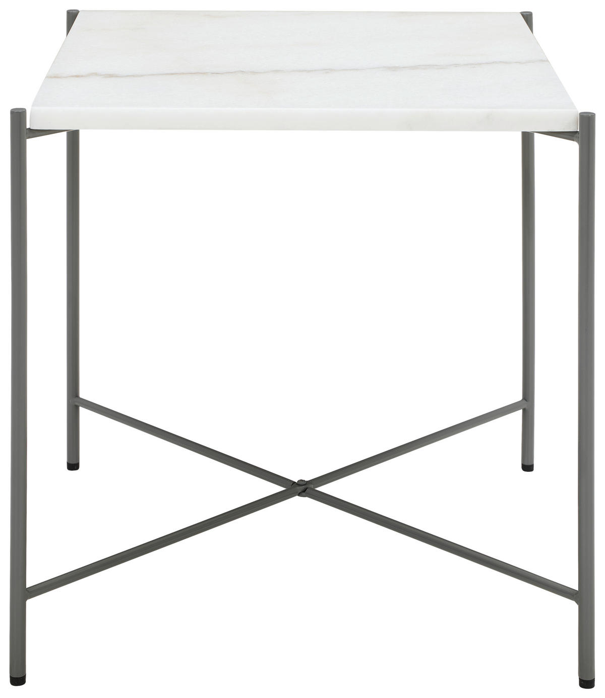 BEISTELLTISCH 40/40/40 cm Grau, Weiß quadratisch  - Dunkelgrau/Weiß, Trend, Stein/Metall (40/40/40cm) - Landscape