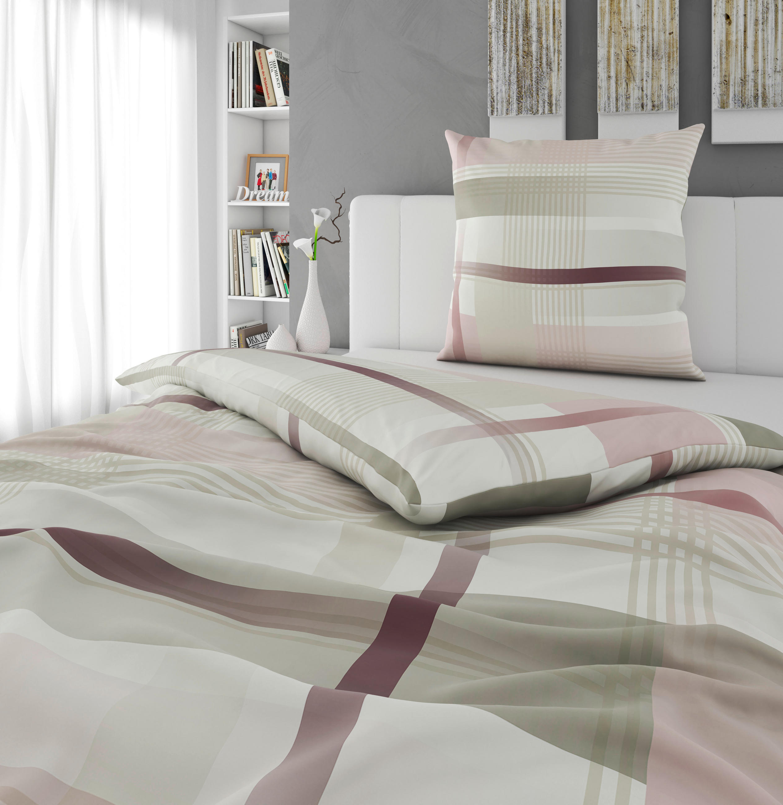 BETTWÄSCHE Flanell 155/220 cm  - Rosa, Textil (155/220cm) - Novel