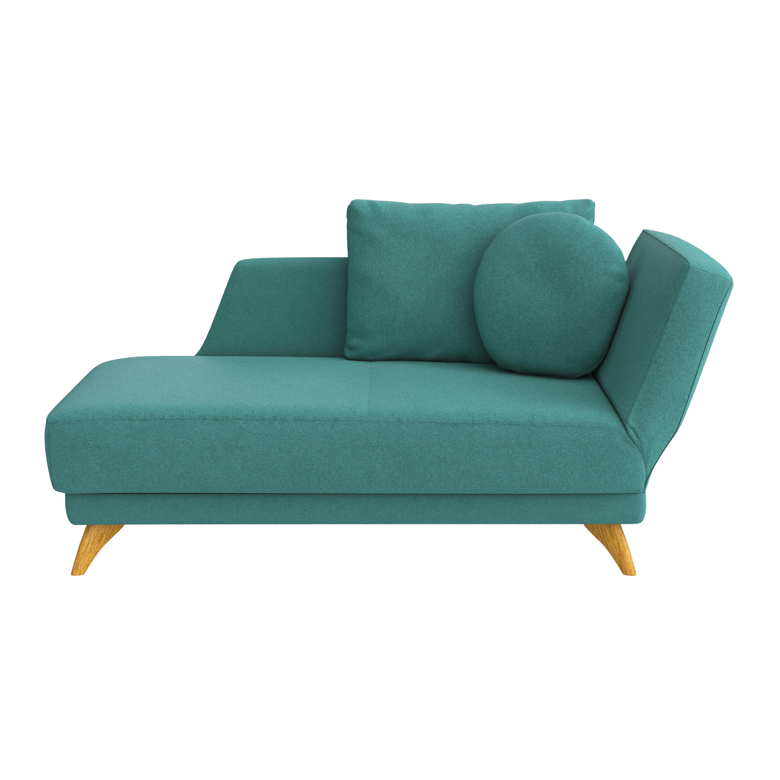 RÉCAMIERE in Flachgewebe Petrol  - Eichefarben/Petrol, Modern, Holz/Textil (205/74-87/94cm) - Bali