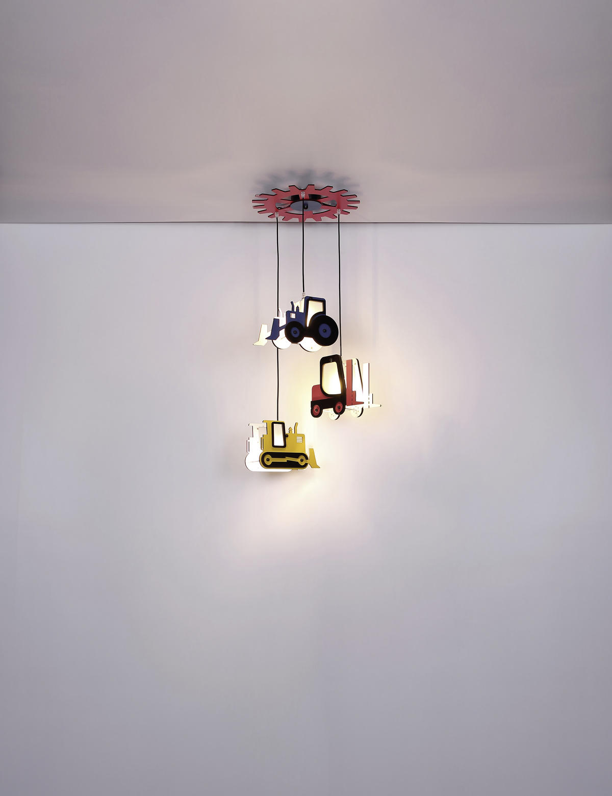 KINDERHÄNGELEUCHTE - Gelb/Rot, Lifestyle, Holz (55/120cm) - Globo