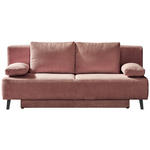 SCHLAFSOFA in Cord Rosa  - Schwarz/Rosa, MODERN, Textil/Metall (193/85/88cm) - Novel
