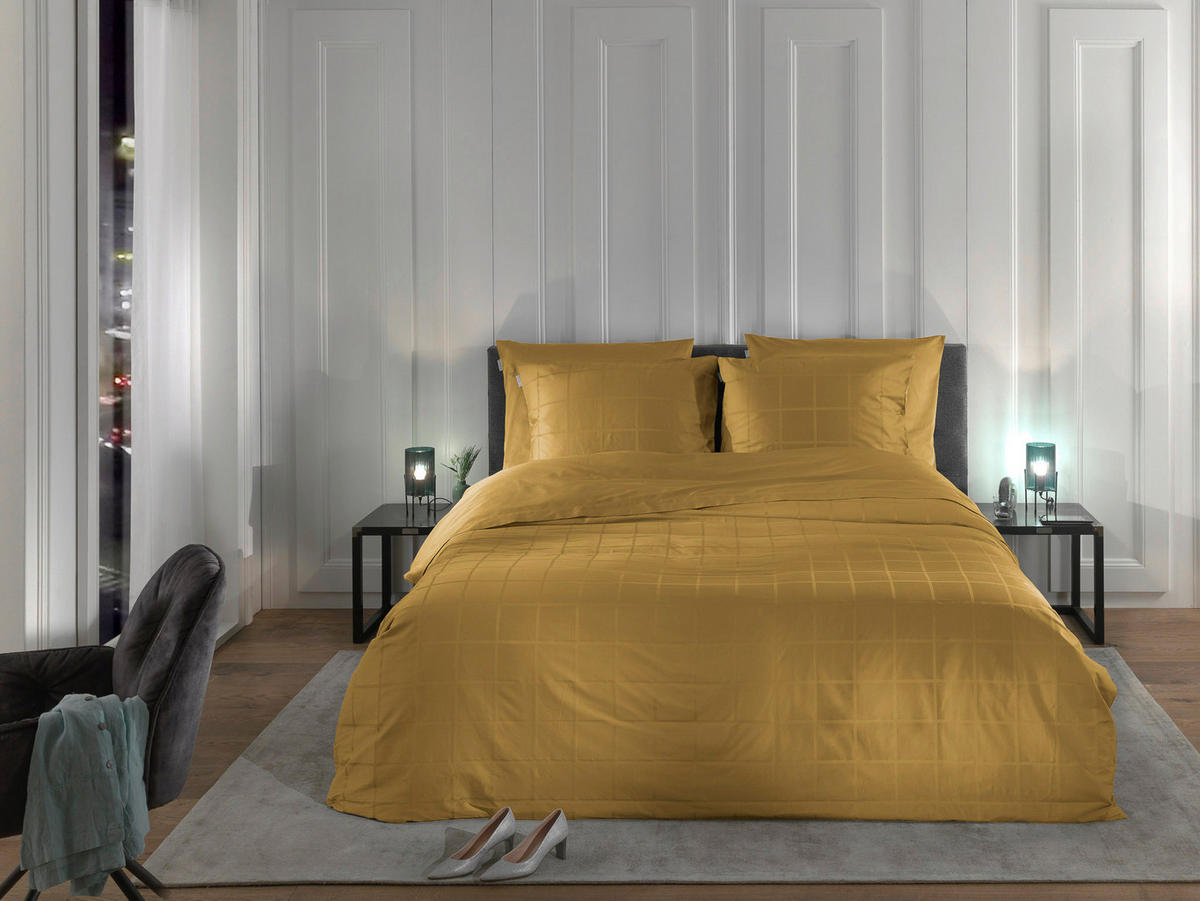 BETTWÄSCHE Diamante Makosatin 155/220 cm  - Goldfarben, Basics, Textil (155/220cm)