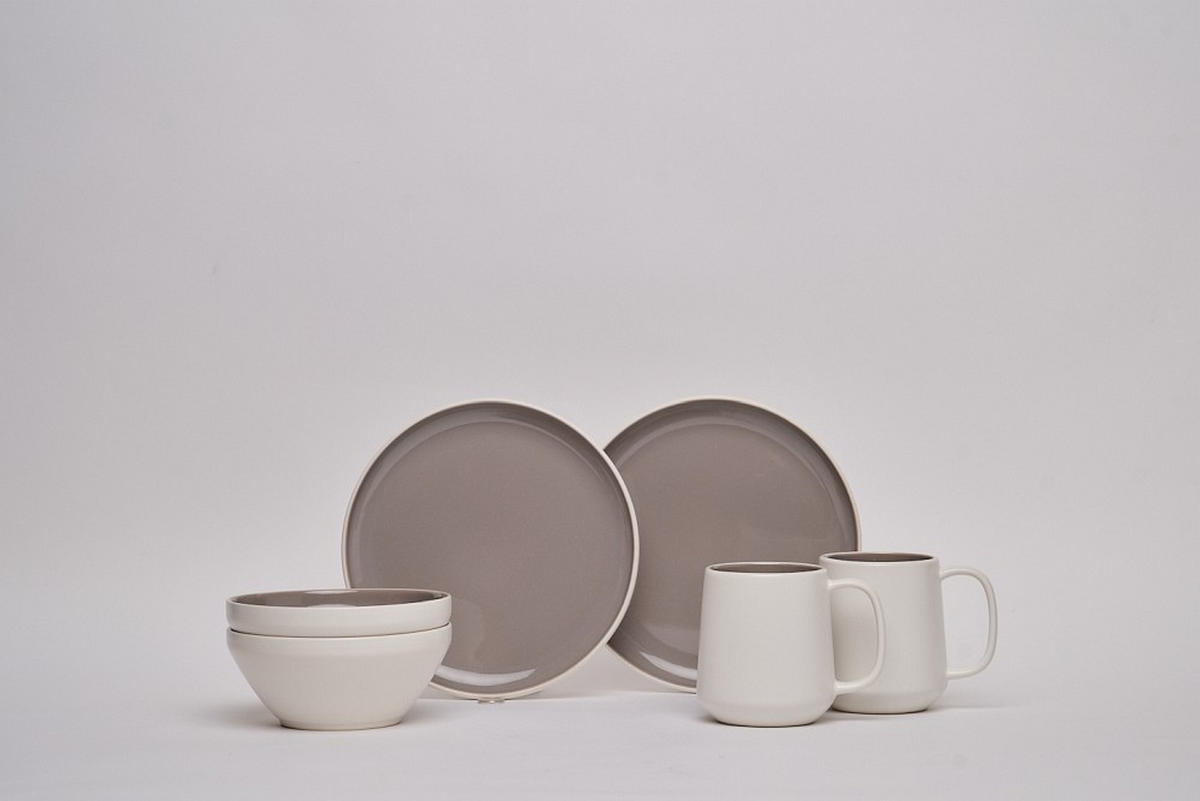 FRÜHSTÜCKSSERVICE Taupe  - Taupe, Design, Keramik - Novel
