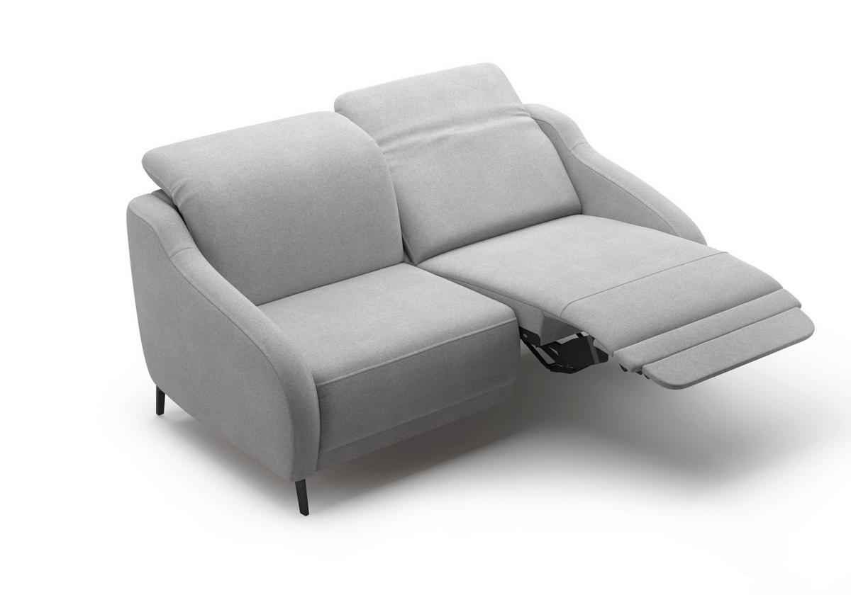 2,5-SITZER Mikrofaser Grau  - Schwarz/Grau, MODERN, Textil/Metall (172/93/104cm) - Sit & More