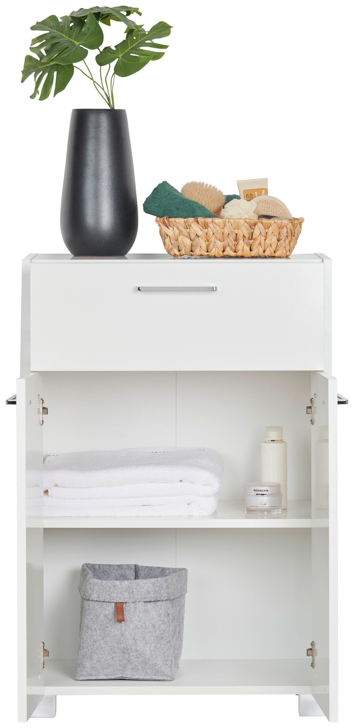 UNTERSCHRANK 56,9/85,1/33 cm   - Chromfarben/Weiß, KONVENTIONELL, Holzwerkstoff/Metall (56,9/85,1/33cm) - Stylife