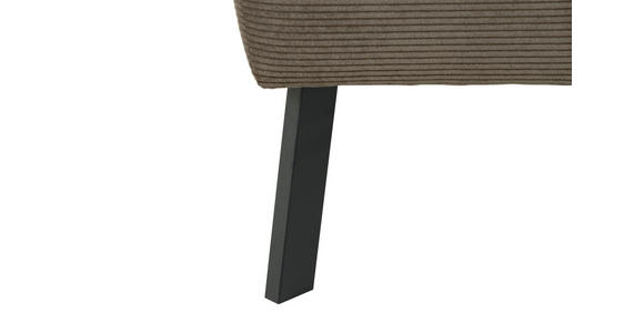 ECKSOFA Graubraun Feincord - Graubraun/Schwarz, Design, Textil/Metall (205/280cm) - Xora