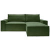 ECKSCHLAFSOFA in Samt Dunkelgrün  - Dunkelgrün/Schwarz, Konventionell, Holz/Kunststoff (251/170cm) - MID.YOU