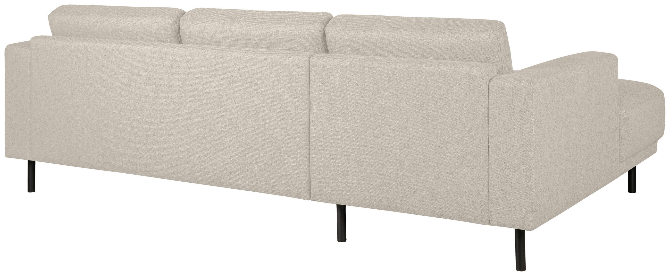 SOFFA i flatväv beige  - beige/svart, Design, metall/trä (238/78/142cm) - Pure Home Comfort