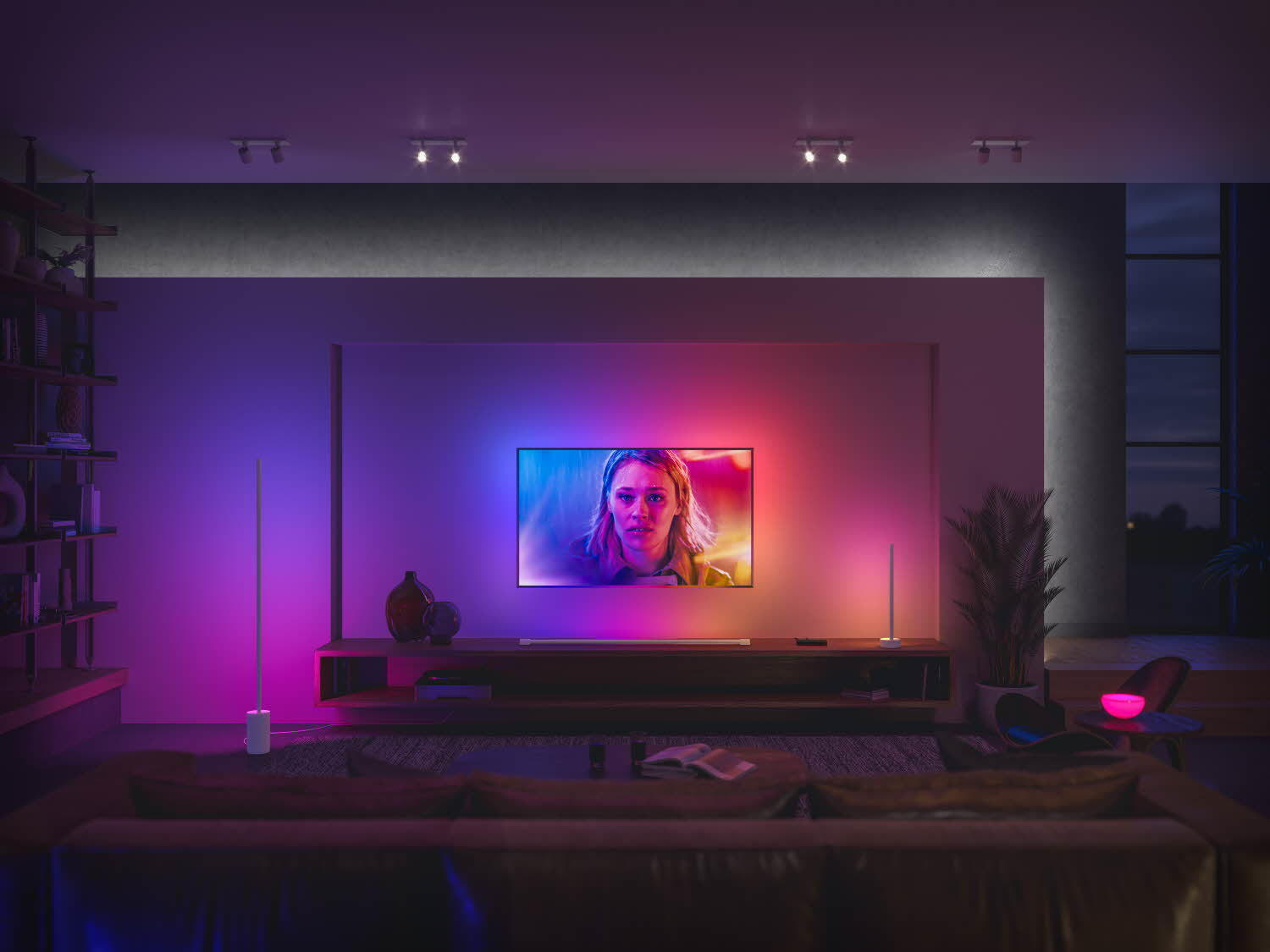 LED-STEHLEUCHTE 11/55.3 cm    - Weiß, Design, Metall (11/55.3cm) - Philips HUE