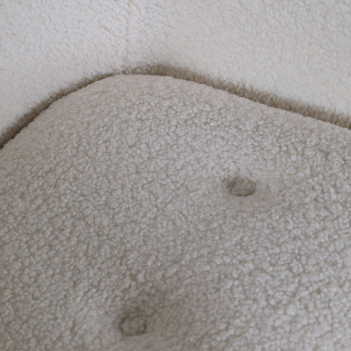 SCHAUKELSTUHL in Teddystoff Weiß  - Eichefarben/Schwarz, Design, Holz/Textil (75/88/105cm) - MID.YOU