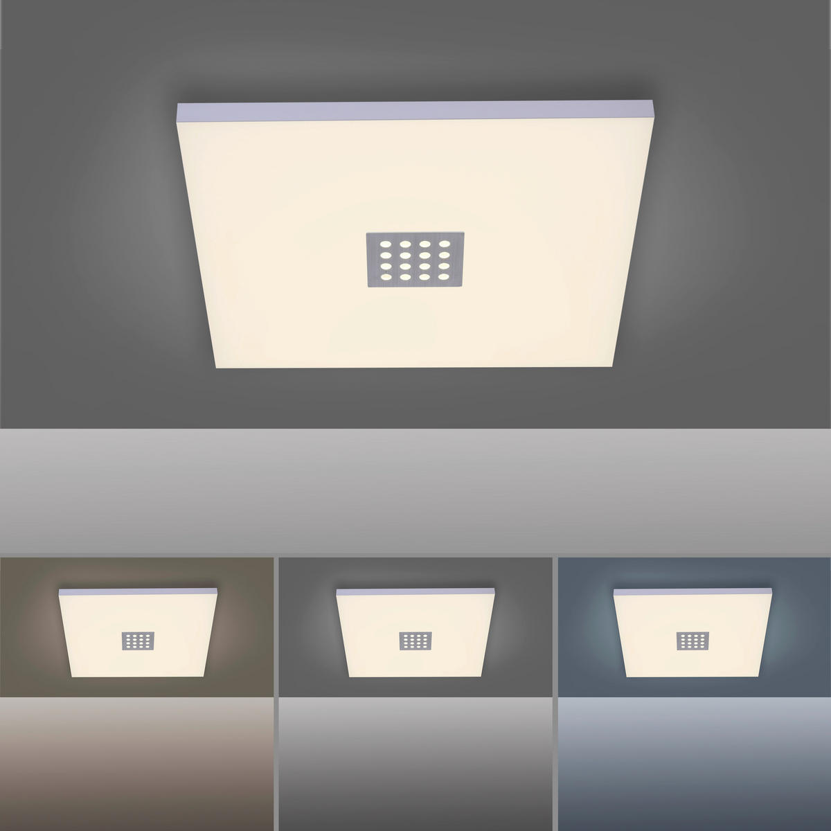 LED-DECKENLEUCHTE PURE-NEO 45/45/6,9 cm   - Alufarben, Design, Kunststoff/Metall (45/45/6,9cm)