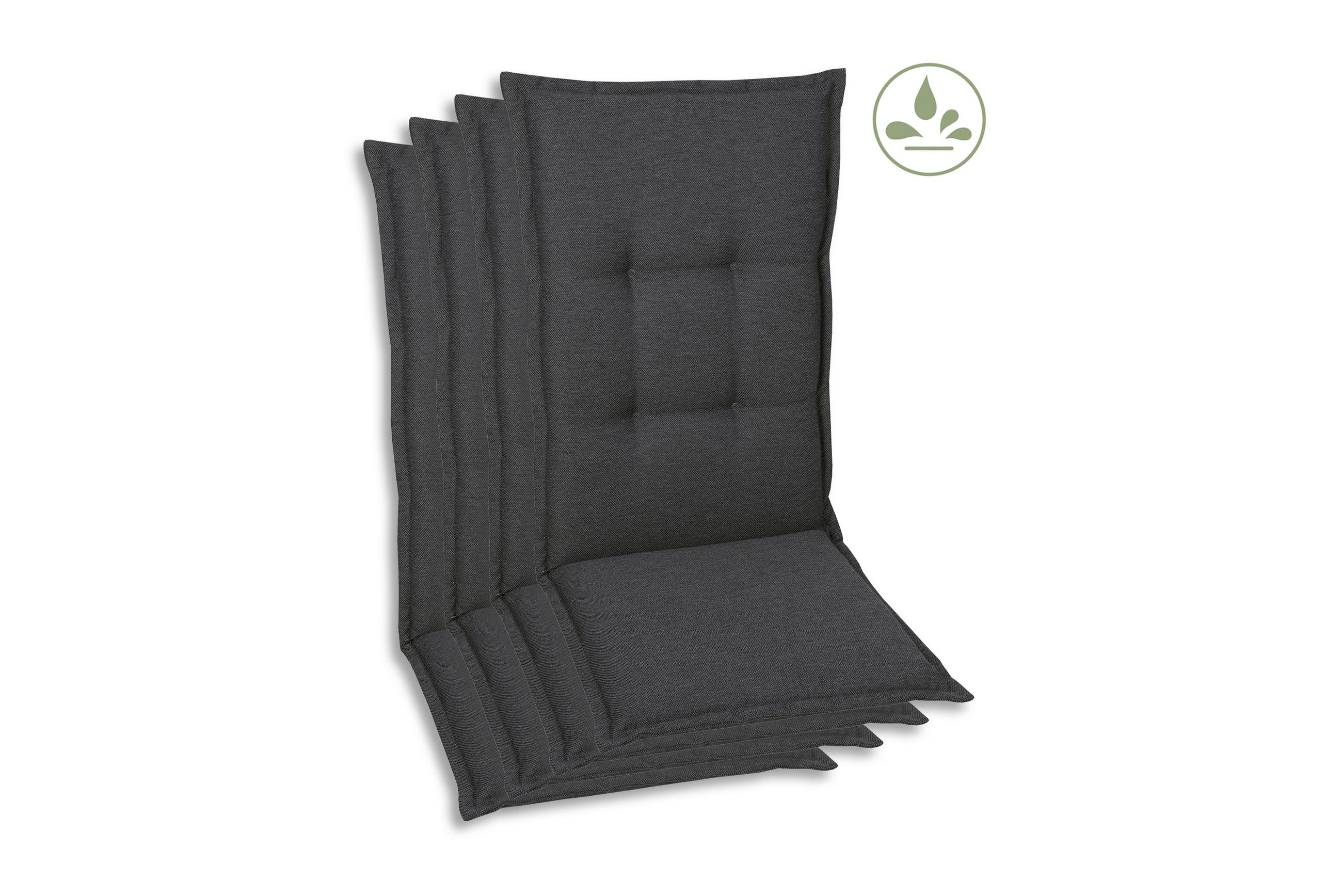 SESSELAUFLAGENSET Uni  - Anthrazit, Basics, Textil (50/7/120cm)