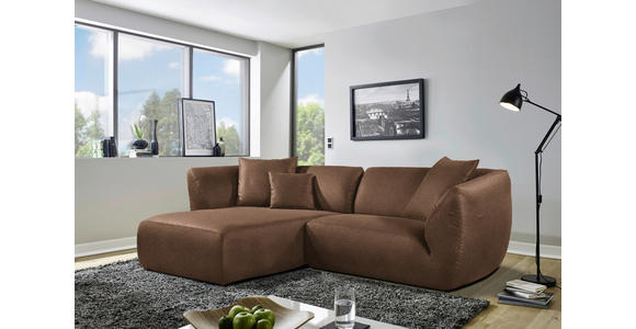 ECKSOFA in Lederlook Cappuccino  - Schwarz/Cappuccino, KONVENTIONELL, Kunststoff/Textil (175/278cm) - Carryhome