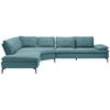 ECKSOFA in Flachgewebe Hellblau  - Schwarz/Hellblau, Design, Textil/Metall (271/344cm) - Chilliano