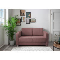 SCHLAFSOFA Mia in Cord Koralle  - Chromfarben/Koralle, Basics, Kunststoff/Textil (159/88/87cm) - Livetastic