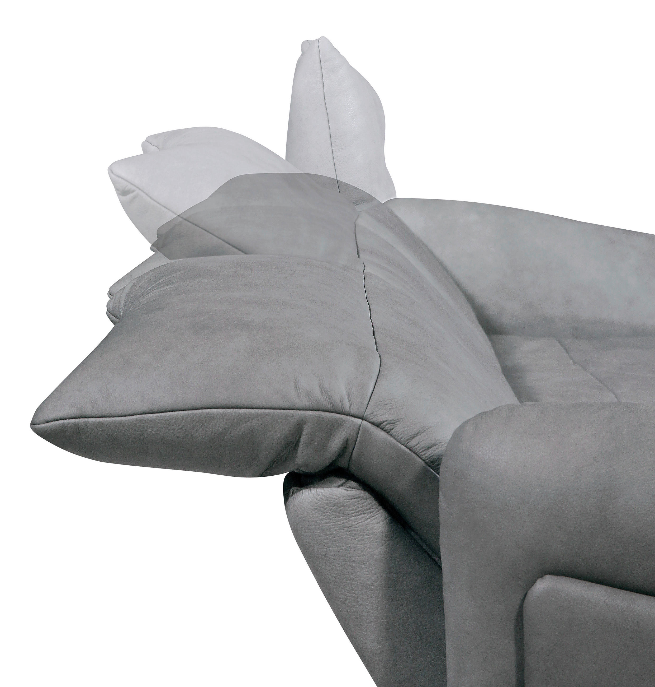 SEDEŽNA GARNITURA, pravo usnje siva  - siva/antracit, Design, kovina/usnje (285/203cm) - Himolla