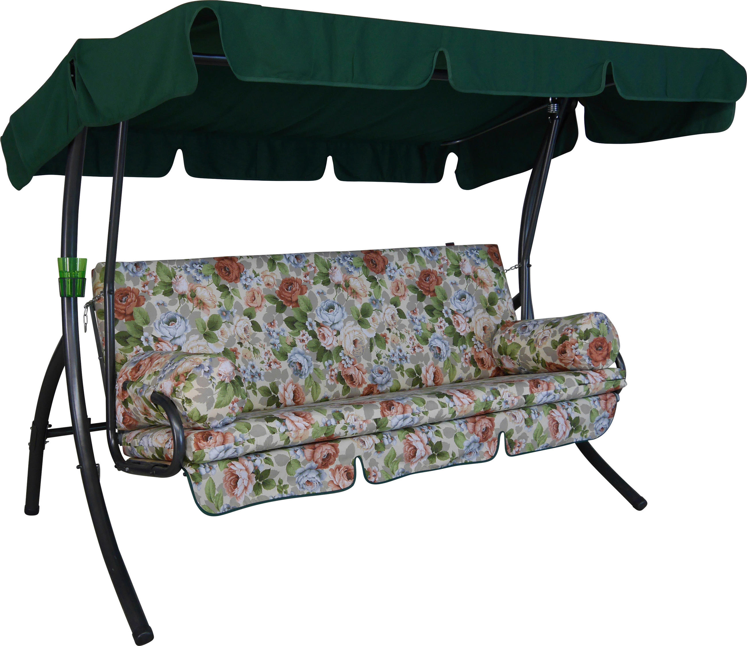 HOLLYWOODSCHAUKEL 210/160/145 cm  - Dunkelgrau/Anthrazit, Basics, Kunststoff/Textil (210/160/145cm) - Boxxx