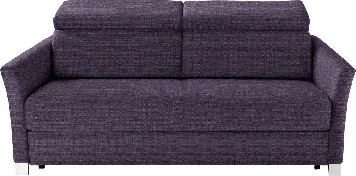 SCHLAFSOFA Flachgewebe Violett  - Silberfarben/Violett, KONVENTIONELL, Holz/Textil (185/100/100cm) - Bali