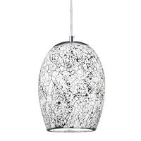HÄNGELEUCHTE Crackle 18/135 cm  - Silberfarben/Weiß, Basics, Glas/Metall (18/135cm)
