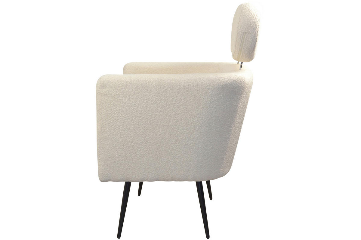 SESSEL Teddystoff Weiß    - Schwarz/Weiß, Design, Textil/Metall (67/72/95-103cm) - MID.YOU