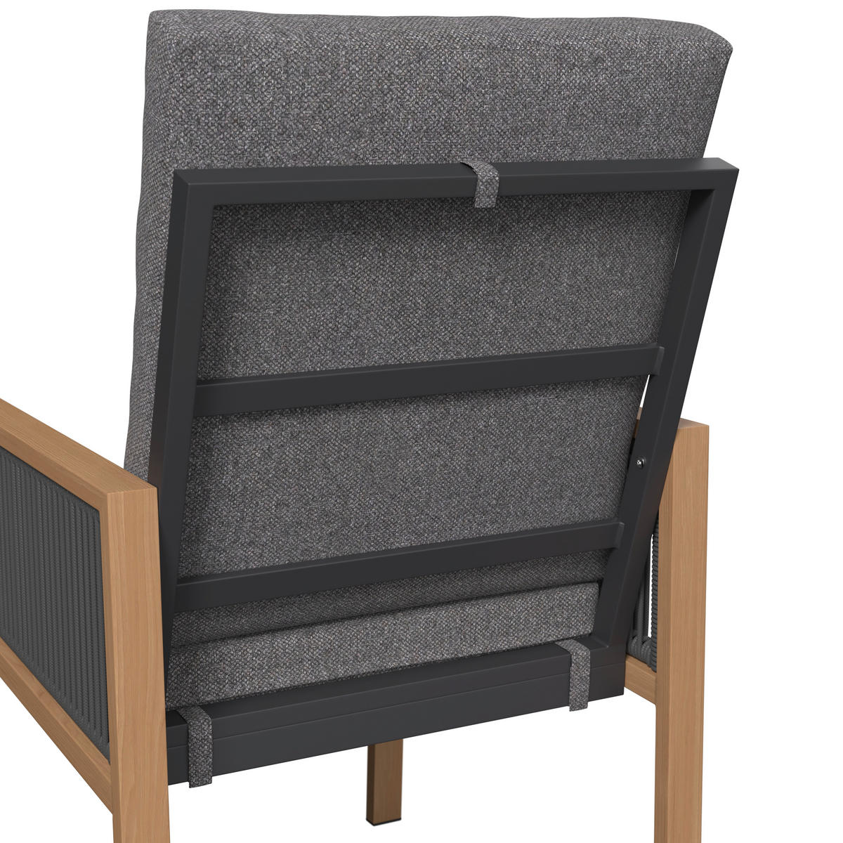 DINING-LOUNGESET 6-teilig  - Anthrazit/Naturfarben, MODERN, Glas/Textil (202.5/74/80cm) - Ambia Garden