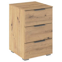 NACHTSCHRANK 40/61/42 cm, Eiche Artisan,  - Alufarben/Eiche Artisan, MODERN, Holzwerkstoff (40/61/42cm) - Rauch Möbel