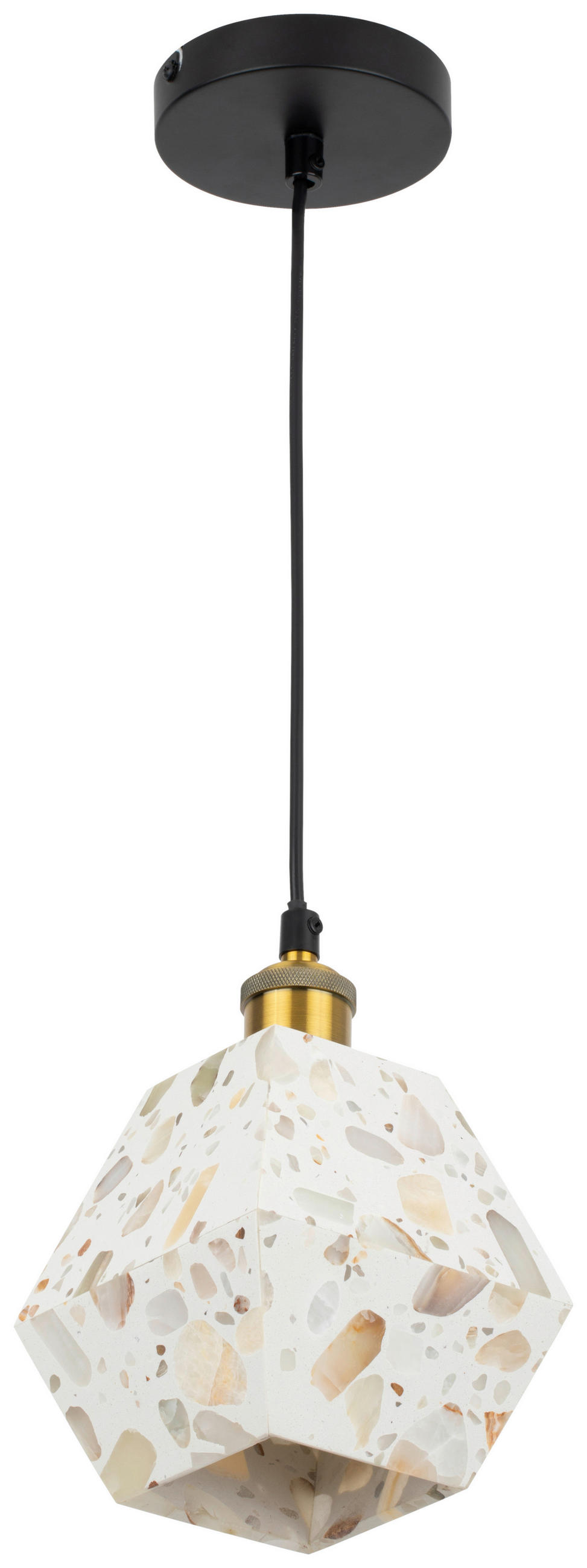 HÄNGELEUCHTE 15/15/120 cm   - Beige, Design, Stein/Metall (15/15/120cm) - Collet's Monde