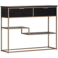 KONSOLENTISCH in Holz 100/33/80 cm   - Goldfarben/Schwarz, Design, Holz/Metall (100/33/80cm) - Lomoco
