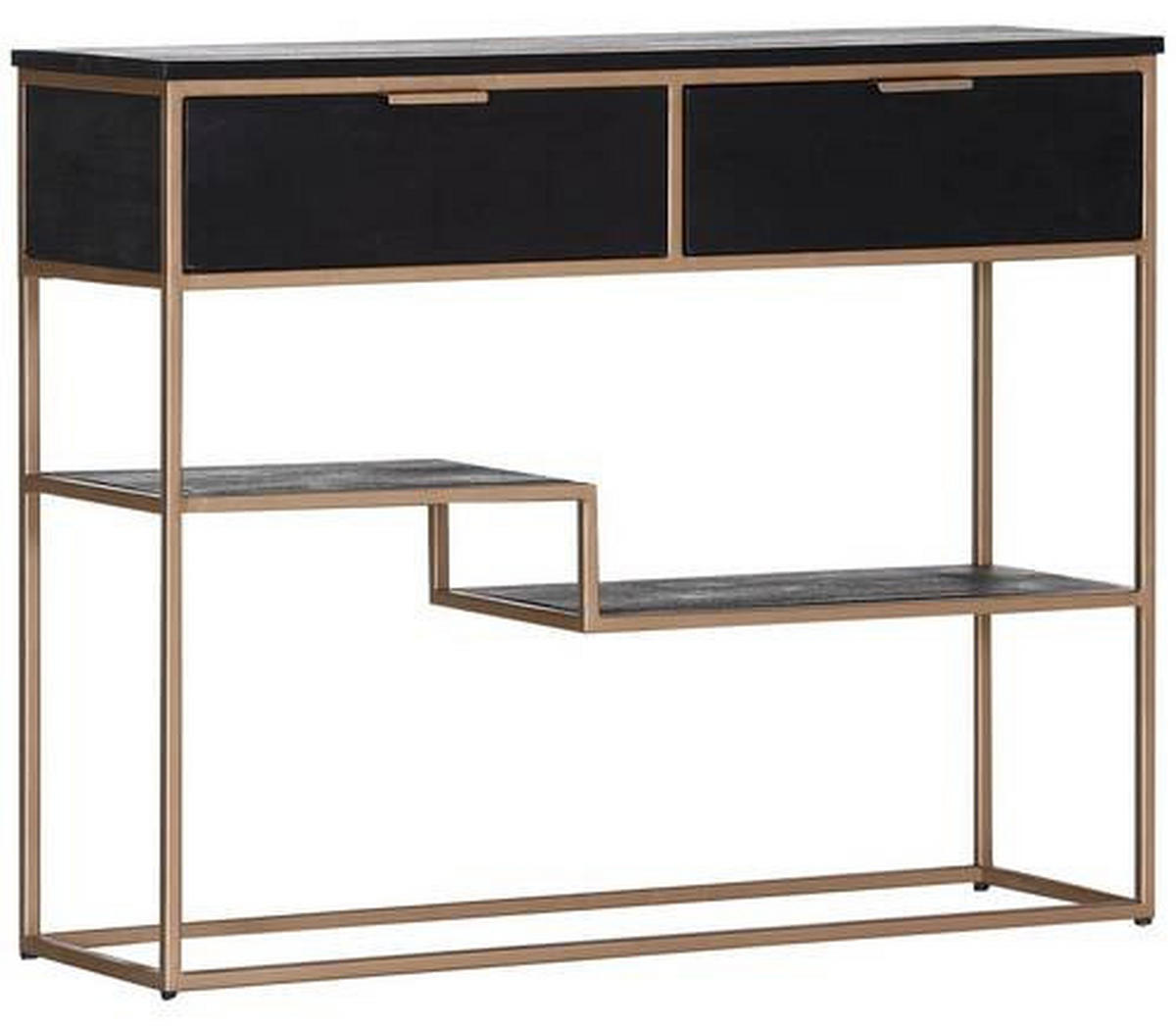 KONSOLENTISCH in Holz 100/33/80 cm   - Goldfarben/Schwarz, Design, Holz/Metall (100/33/80cm) - Lomoco