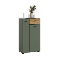 MIDISCHRANK 51/91/30 cm  - Eichefarben/Schwarz, Trend, Holzwerkstoff/Kunststoff (51/91/30cm) - MID.YOU