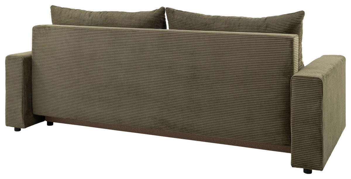 SCHLAFSOFA in Cord Waldgrün  - Waldgrün/Schwarz, Konventionell, Kunststoff/Textil (233/92/108cm) - Carryhome