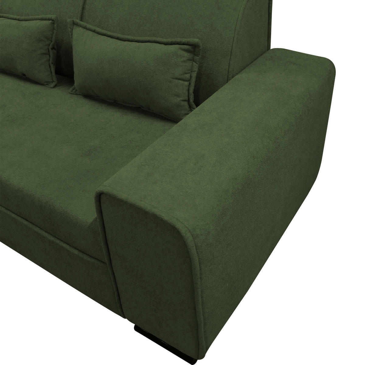 ECKSOFA Grün Struktur, Bouclé  - Schwarz/Grün, Design, Kunststoff/Textil (175/270cm) - MID.YOU