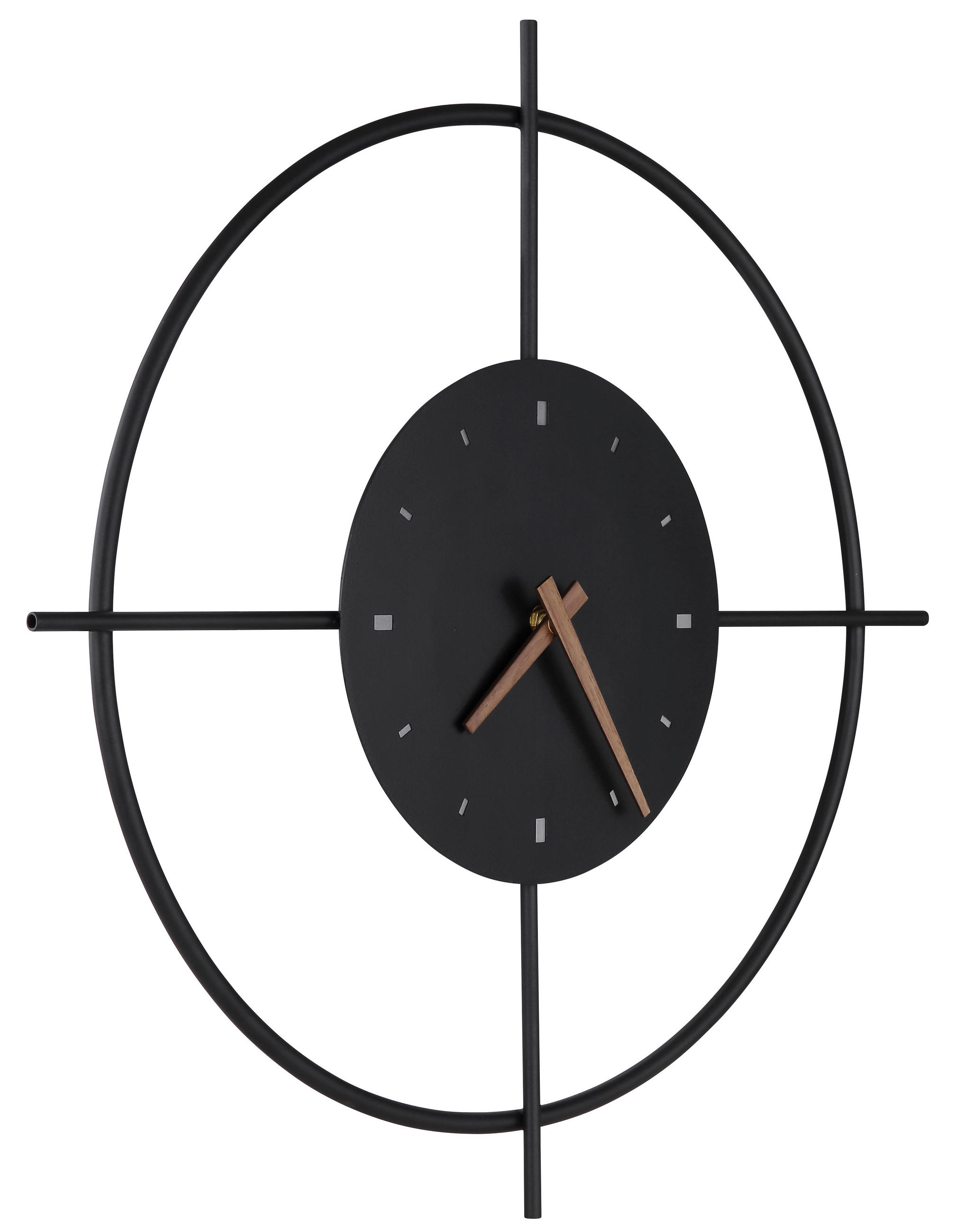 WANDUHR 50 cm   - Schwarz/Weiß, KONVENTIONELL, Kunststoff/Metall (50cm) - Globo