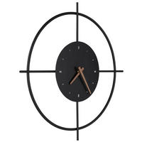WANDUHR 50 cm   - Schwarz/Weiß, KONVENTIONELL, Kunststoff/Metall (50cm) - Globo