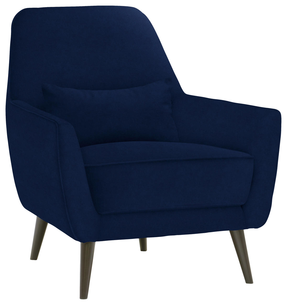 SESSEL Mikrofaser Blau    - Blau/Schwarz, MODERN, Holz/Textil (77/86/80cm) - MID.YOU