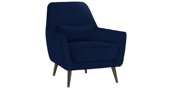 SESSEL in Mikrofaser Blau - Blau/Schwarz, MODERN, Holz/Textil (77/86/80cm) - Carryhome