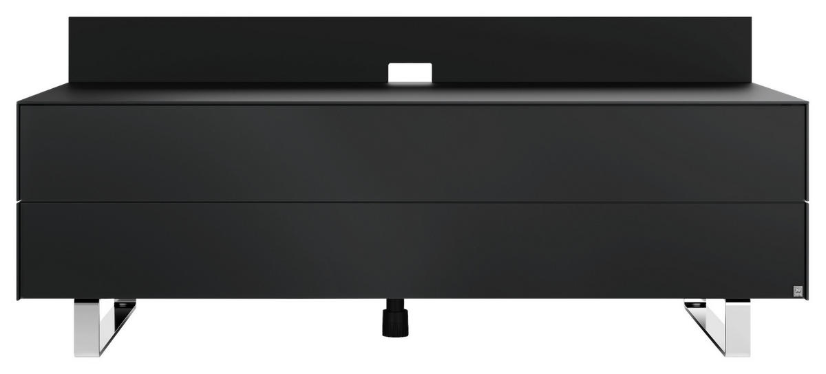 TV-ELEMENT - Chromfarben/Schwarz, MODERN, Glas/Holzwerkstoff (125,5/53,5/57cm) - Musterring