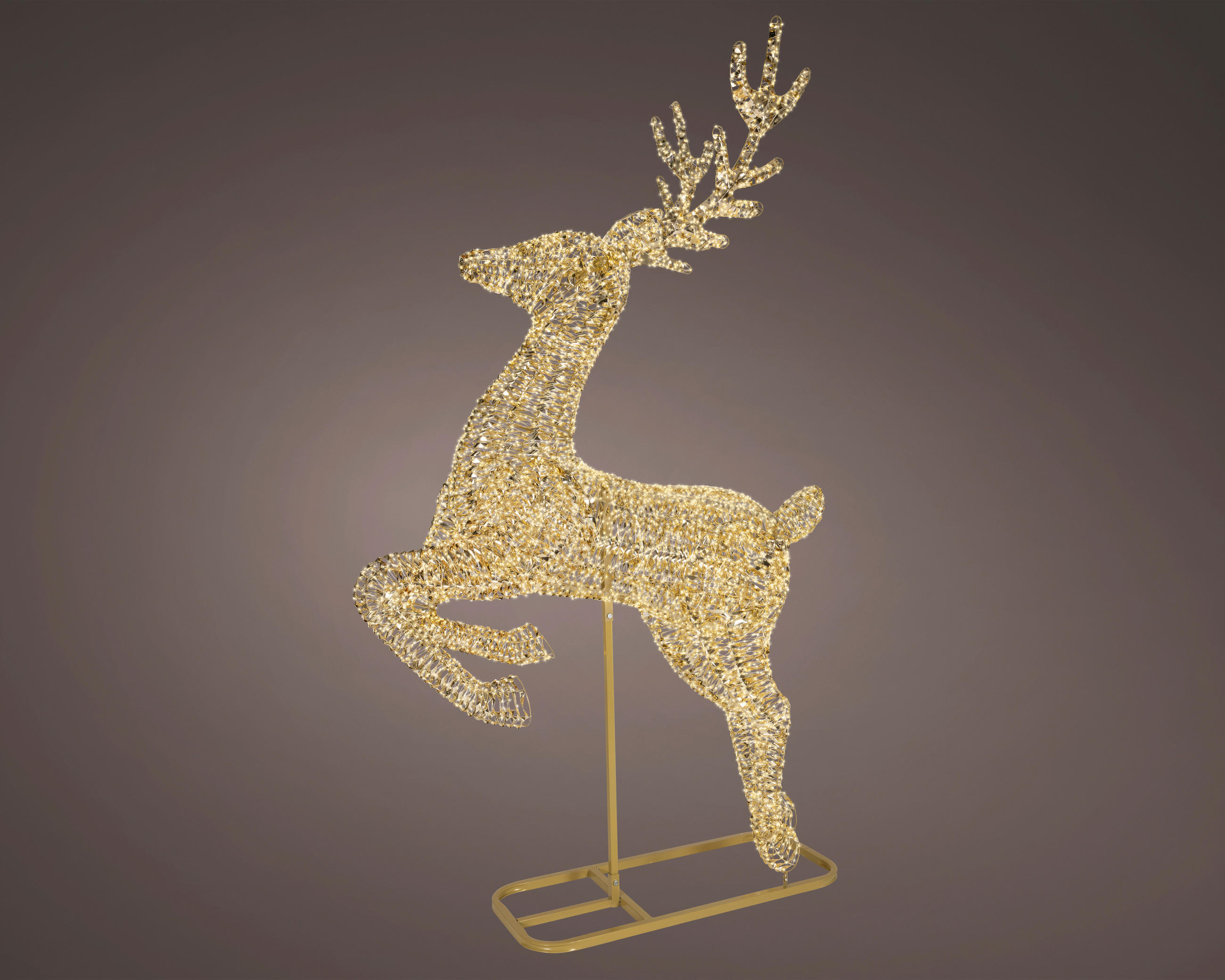 LED KARÁCSONYI FIGURA - aranyszínű, Basics, műanyag (58/184/286cm)