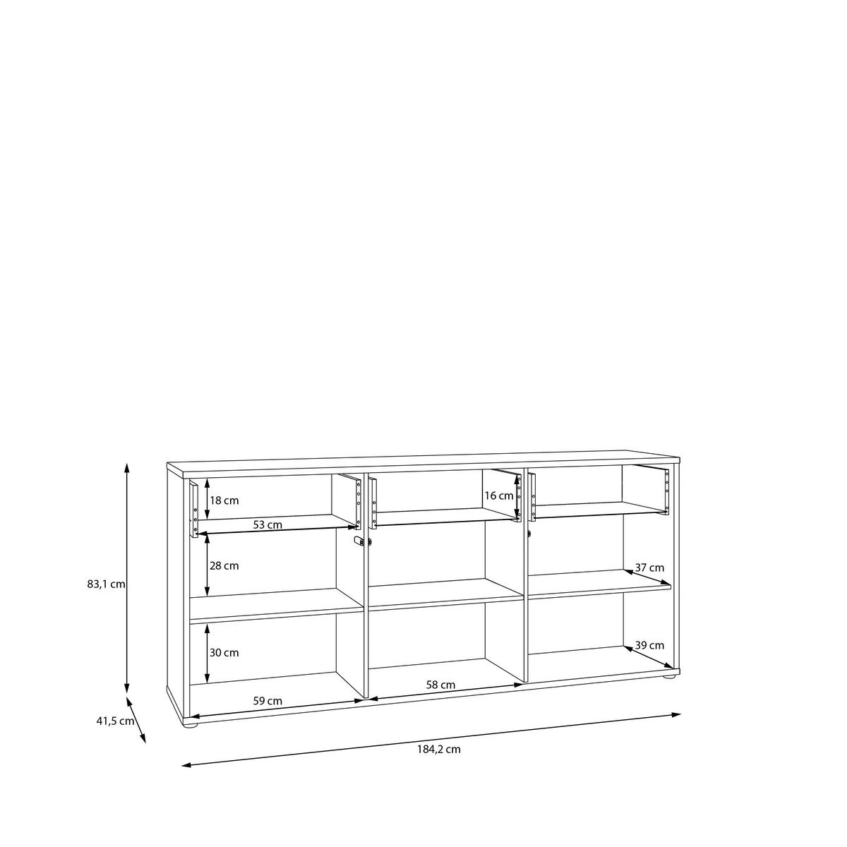 SIDEBOARD  184,2/83,1/41,5 cm 3 Schublade(n)  - Sandfarben/Grau, MODERN, Holzwerkstoff/Kunststoff (184,2/83,1/41,5cm) - Carryhome