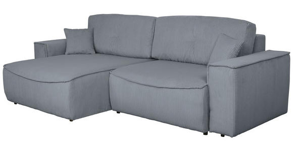 ECKSOFA Dunkelgrau Cord - Dunkelgrau/Schwarz, KONVENTIONELL, Kunststoff/Textil (148/265cm) - Carryhome