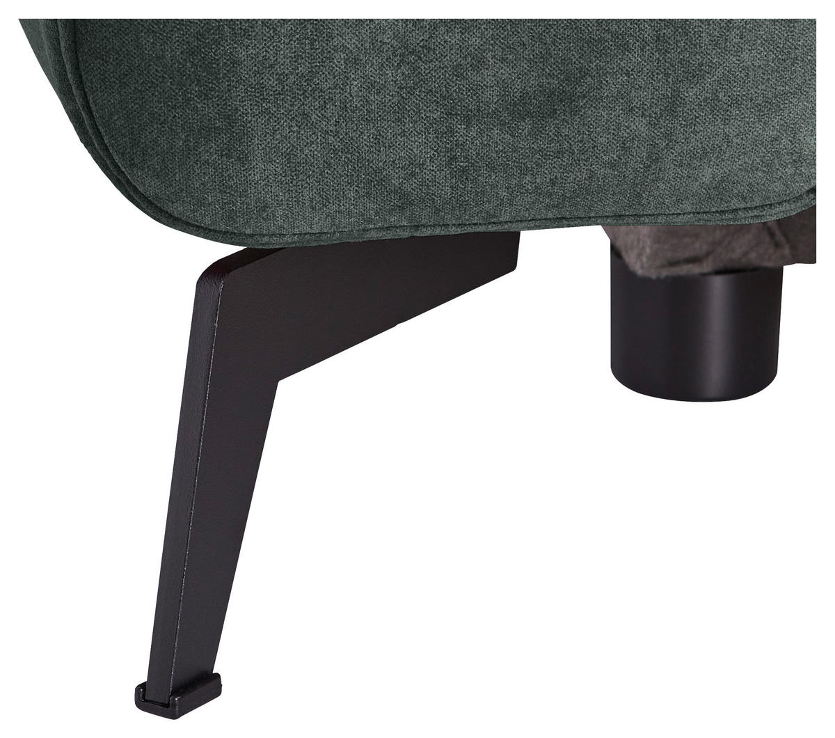 ECKSOFA in Chenille Dunkelgrün  275/257 cm  - Dunkelgrün/Schwarz, KONVENTIONELL, Textil/Metall (275/257cm) - MID.YOU