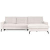 ECKSOFA in Cord Hellgrau  - Hellgrau/Schwarz, Design, Textil/Metall (302/180cm) - Venda