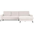 ECKSOFA in Cord Hellgrau  - Hellgrau/Schwarz, Design, Textil/Metall (302/180cm) - Venda