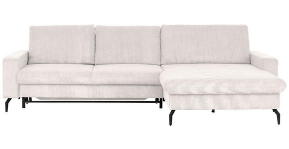 ECKSOFA in Cord Hellgrau - Hellgrau/Schwarz, Design, Textil/Metall (302/180cm) - Venda