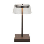 AKKU-TISCHLEUCHTE Clear 13,7/27 cm   - Dunkelgrau, Design, Glas/Metall (13,7/27cm) - Dieter Knoll