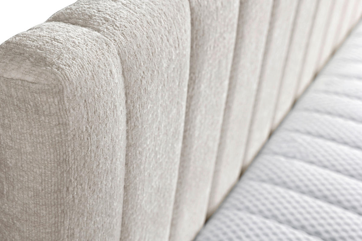 SCHLAFSOFA ROMA in Chenille, Jacquard Beige  - Beige/Schwarz, Design, Kunststoff/Textil (212/83/99cm) - MID.YOU