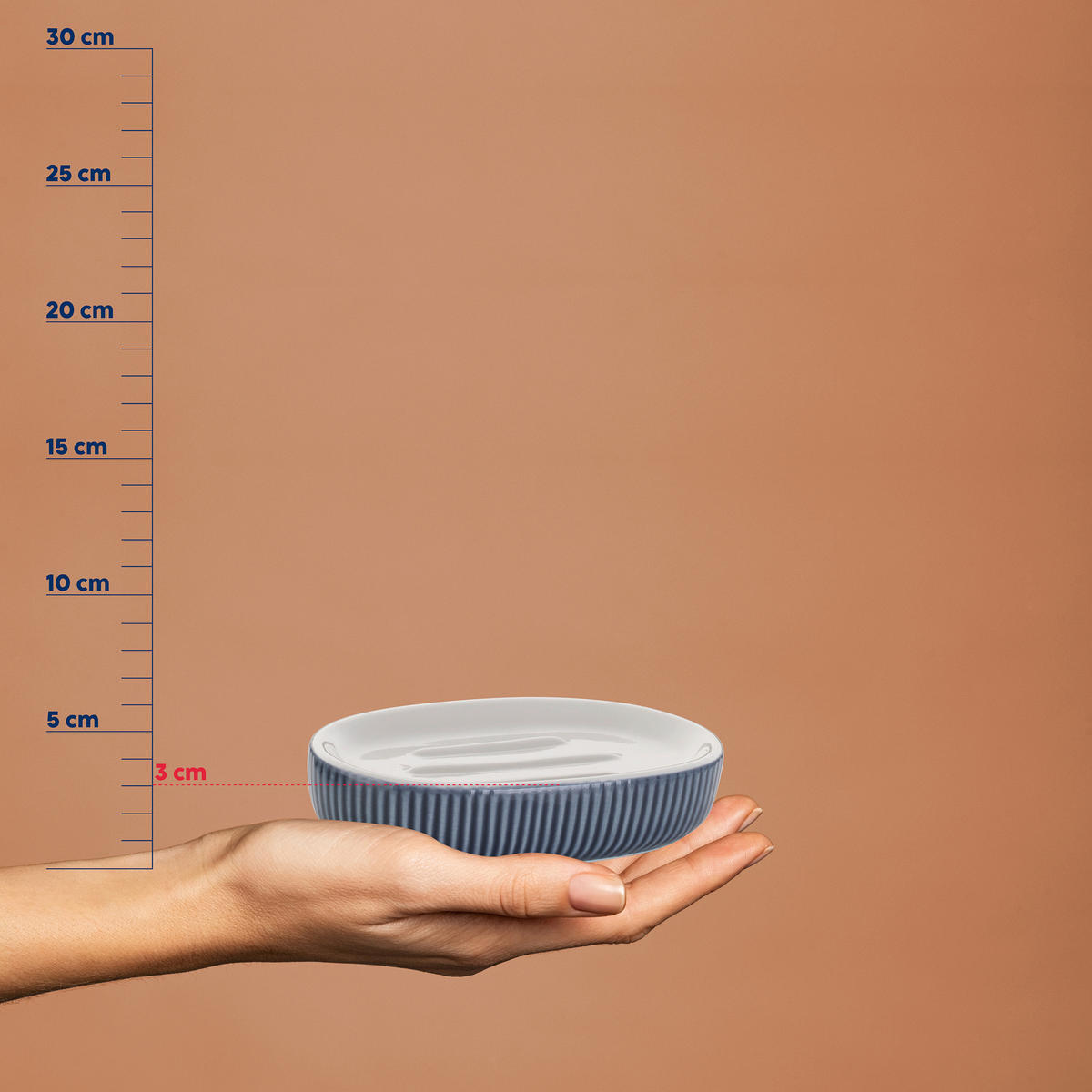 SEIFENSCHALE Keramik  - Blau, Basics, Keramik (8,5/3/13,5cm) - Kela