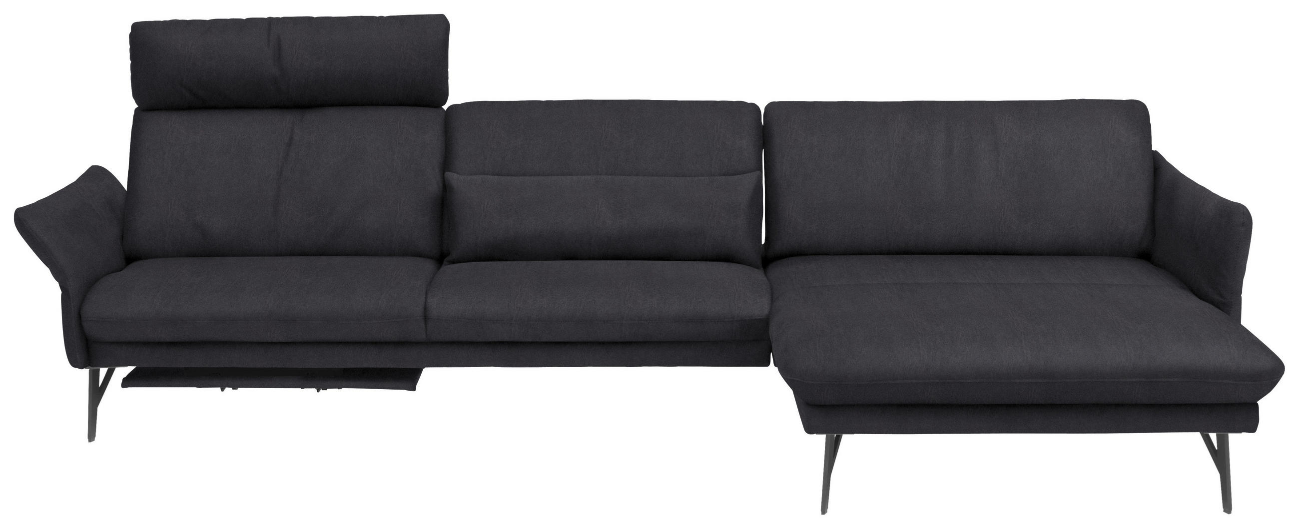 ECKSOFA Anthrazit Lederlook  - Anthrazit, Design, Textil/Metall (330/174cm) - Himolla