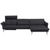 ECKSOFA in Lederlook Anthrazit  - Anthrazit, Design, Textil/Metall (330/174cm) - Himolla
