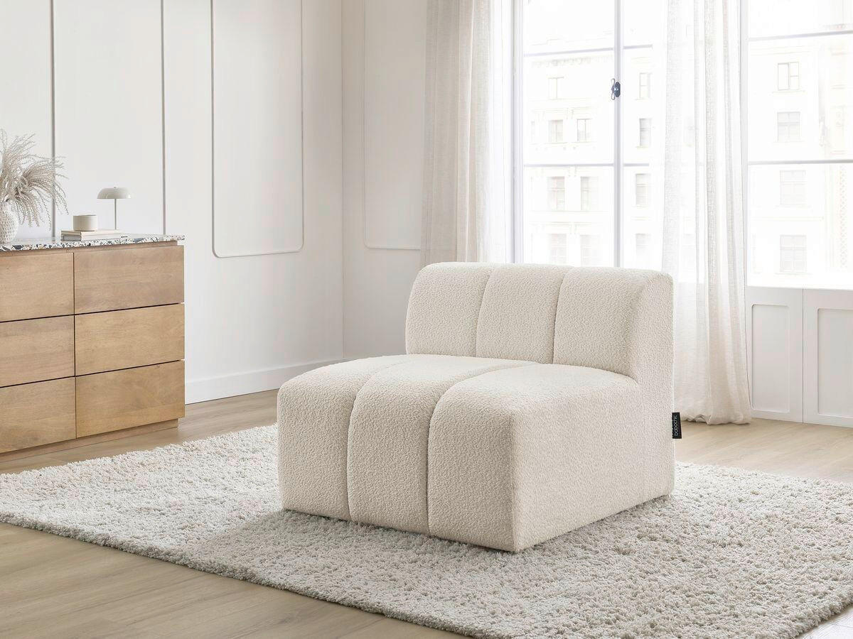 SOFAELEMENT ANNECY Bouclé Beige  - Beige/Schwarz, MODERN, Kunststoff/Textil (91/72/91cm)